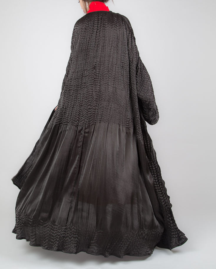 SR-JU22BFA-ESRE059 PLEATED BLACK SILK