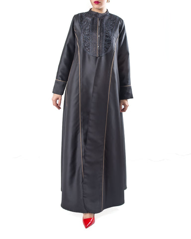 SR-DE23BCO-ESRE060 COAT IN SATIN WITH EMBRO