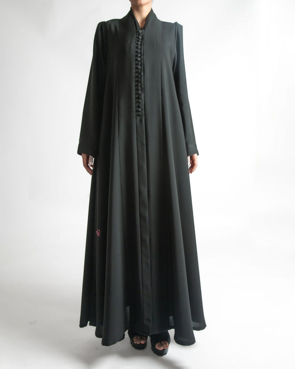 SR-MA24BDA-ESRE017 PLAIN ABAYA IN BUTTONS