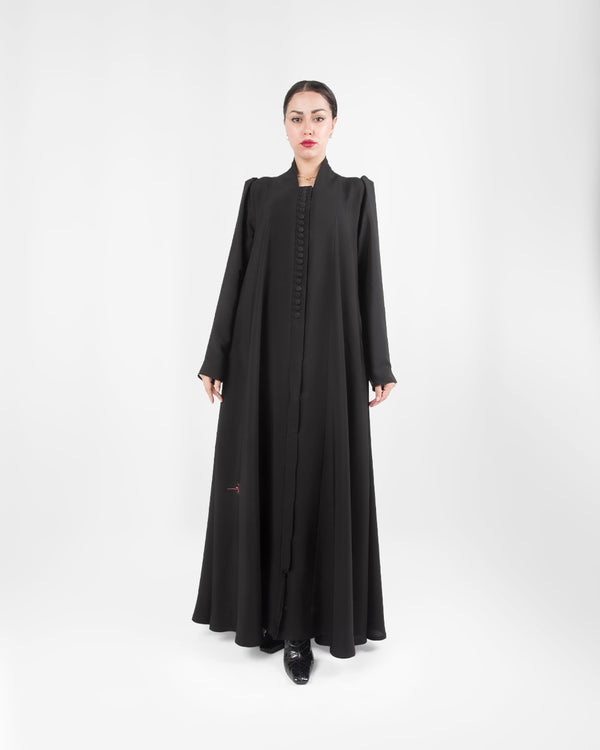 Basic, plain, Plain abaya in buttons